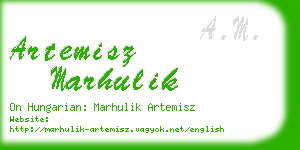 artemisz marhulik business card